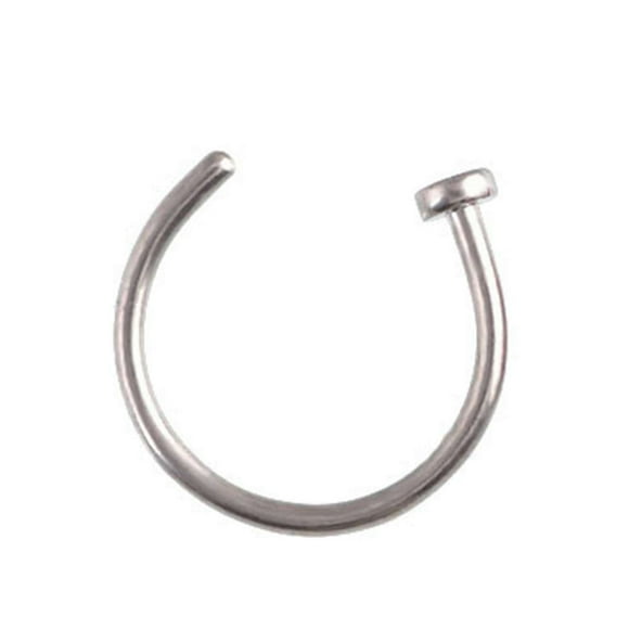 Men Women Stainless Steel Nostril Nose Hoop Rings Hoop Nose Piercing Ring Clip Body Piercing Jewelry Lip Ring - Silver