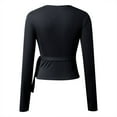 thumbnail image 3 of Pilates Wrap Top for Women 2025 Long Sleeve V-Neck Side Tie Cross Wrap Slim Fit Workout Ballet Shirt Yoga Blouse, 3 of 6