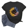 thumbnail image 2 of YI XIANG RAN 4th of July Shirts for Women Plus Size Usa Flag Flower T-shirt Patriotic Tops Summer Loose Short Sleeve Tees XL-4XL, 2 of 5