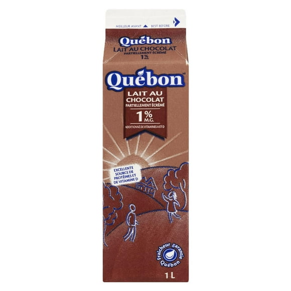 Québon Chocolate Partly Skimmed 1% Milk, 1 L