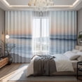 thumbnail image 2 of Summer Beach Blackout Curtains for Bedroom/Living Room, Pinch Pleated Black Out Curtains, Coastal Nautical Seaside Ocean Room Darkening Window Drapes with Hooks 2 Panels, 39"x70", 2 of 8