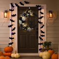thumbnail image 4 of Corona para puerta de entrada, corona para puerta de Halloween, decoración para el hogar con diseño de gato, luna y flores para Halloween, corona para decoración del hogar, 4 of 7