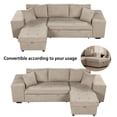 thumbnail image 4 of 104.5Inch Modular Sectional Sofa, Convertible Pull Out Sleeper Sofa with 2 Stools and Storage Chaise, 3 Seats L-shaped Comfy Couch for Living Room and Office, Cream, 4 of 9