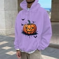 thumbnail image 3 of Halloween Pumpkin Hoodies for Men 2025 Spooky Pumpkin Graphic Hooded Sweatshirt Halloween Pullover Tops, 3 of 5