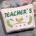thumbnail image 6 of Teacher's Canvas Cosmetic Bag Makeup Bags Teacher's Day Multi-Function Small with Zipper Pouch Gifts Women Travel Toiletry for Keys Lipstick Card Pencil Gift Thanksgiving Christmas 10x7Inch, 6 of 7