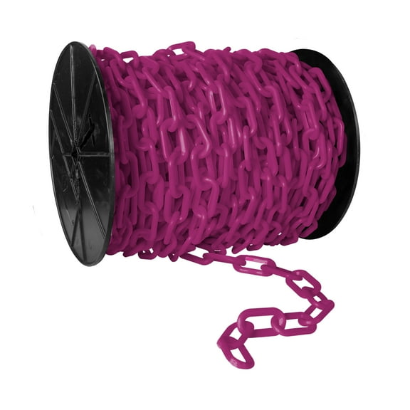 2 Inch x 100 Feet Magenta Heavy Duty Plastic Safety Chain Reel