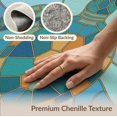 thumbnail image 6 of ODIKA 8'x10' Washable Area Rug Non-Slip Chair-Friendly Mat Mosaic Ocean Border Entryway Teal Beachy Nautical Turtle Stained Playful for Dining Room, Large Office, Lounge, 6 of 7