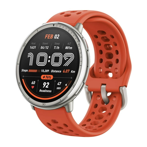 Reloj inteligente Amazfit Active 2 con GPS, 44 mm, rastreador de actividad física, rojo