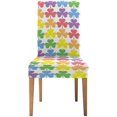 thumbnail image 2 of ABPHQTO Arco Iris colores trébol rayas estiramiento silla cubierta protectora asiento funda para comedor Hotel boda fiesta conjunto de 4, 2 of 4
