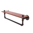 thumbnail image 2 of Allied Brass - Pipeline 22'' Ironwood Shelf with Towel Bar in Brushed Bronze, 2 of 4