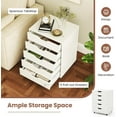 thumbnail image 5 of POWERSTONE 5 Drawers Chest Wood Storage Cabinets with Locking Wheels Filing Cabinet Under Desk Storage for Office Home, White, 5 of 14