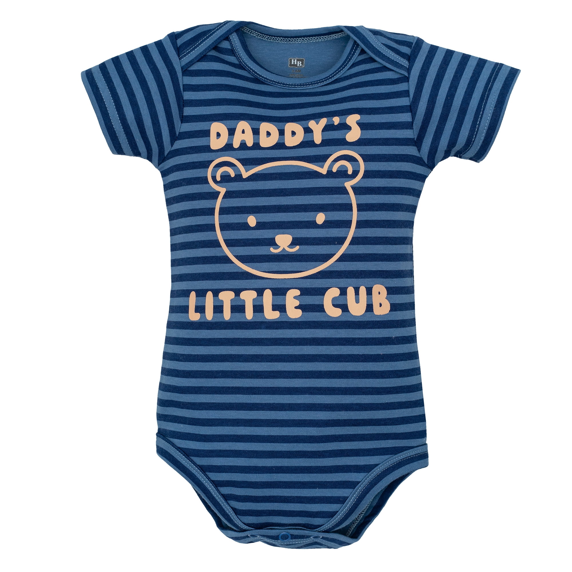 Hudson Baby Boy Cotton Bodysuits 3-Pack, Daddys Little Cub, 3-6 Months