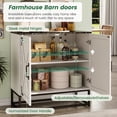 thumbnail image 3 of VEANERWOOD Sideboard Storage Cabinet with Adjustable Shelves & Marble Tabletop, 32''W Storage Cabinet Buffet Cabinet for Dining Living Room Kitchen, 3 of 8