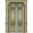 thumbnail image 2 of Unknown 23x32 Black Ornate Wood Framed with Double Matting Museum Art Print Titled - Palace Doors I, 2 of 4