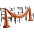 thumbnail image 5 of Wedding Chair Sashes Cover Aisle Decorations,2 Pcs Draping Fabric for Ceremony Reception,Burnt Orange & Orange Clay Chair Decor for Weeding,Church, 5 of 6