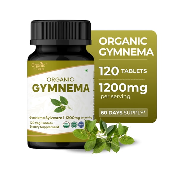 ORGANIC SPREE Gymnema Tablets 120 Count – Gymnema Sylvestre Herbal Supplement – USDA Organic Certified – Vegetarian Ayurvedic Tablets