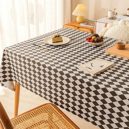 

Wrcnote Tablecloth Diamond Table Cloths Covers Luxury Tablecloths Washable Rectangle Oil-Proof Decorative Waterproof Black 70*90cm
