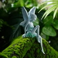 thumbnail image 3 of Sitting Fairy Garden Statue, 5.5 inches Outdoor Garden Fairy Statue Ornaments, Angel Sculpture Realistic Figurine Decor, Antique Resin Craft Home Table Decorations Lawn Yard Art Porch Patio Garden, 3 of 7