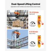 VEVOR 2200 lbs Electric Chain Hoist, 20 ft Lifting Height, 120V Single Phase Overhead Crane with 15 ft Wired Remote Control, G100 Chain Electric Lift Hoist for Factories, Warehouses, Garages