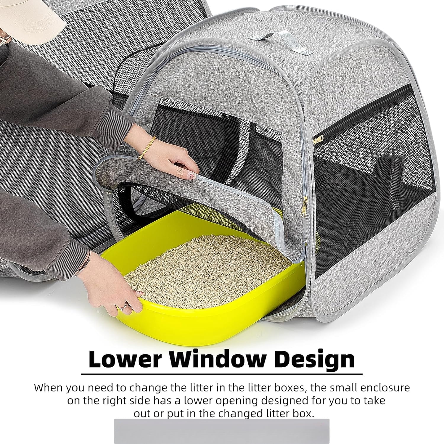 Portable Cat Playpen, Trapezoidal Design for Better Standing, Foldable Pet Tent for Indoor and Outdoor Use of Kitten and Puppy, Dog Play Enclosure, Cat Houses & Condos