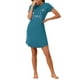 thumbnail image 2 of INSPIRAR CHIC Camisones de Mujer Camisetas de Noche con Impresión de Gatos Vestido de Sueño de Manga Corta Noche de Gala Verde Pavo Real, 2 of 6