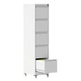 thumbnail image 2 of Tcbosik 5 Drawer File Cabinet with Wheels, Metal Mobile Filing Cabinet with Lock for Home Office, Heavy Duty Storage Cabinet for A4/Letter/Legal Size Files, Assembly Required, White, 2 of 10