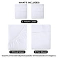 thumbnail image 3 of Royale Linens - 4 Piece Queen Bed Sheet - Soft Brushed Microfiber 1800 Bedding Set - 1 Fitted Sheet, 1 Flat Sheet, 2 Pillow case - Wrinkle & Fade Resistant Luxury Queen Size Sheet Set (Queen, White), 3 of 10