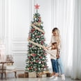 thumbnail image 2 of Ourlova Christmas Tree 9 FT Prelit Artificial Pencil Dual LED Lights Home Party Holiday Decoration, 2 of 6