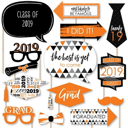 Orange Grad - Best is Yet to Come - Orange 2019 Graduation Party Photo Booth Props Kit - 20