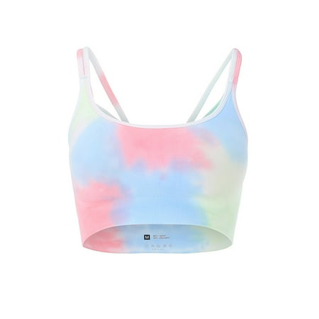 

Womens Sports Bras Tank Tie-Dye Printed Workout Crop Tops