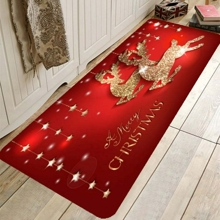 Kitchen rugs， cushioning and anti-fatigue thickened kitchen mat, red