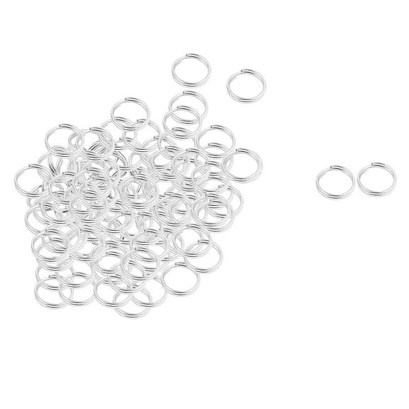 Unique Bargains 0.31'' Diameter Split Key Ring Chain Keyring Keychain Loop 100Pcs