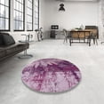 thumbnail image 4 of Ahgly Company Machine Washable Indoor Round Industrial Modern Pastel Violet Purple Area Rugs, 5' Round, 4 of 7