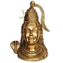 Brass World Lord Shiva Face Head Big Brass with Sheshnaag Murti Shiv Statue Shivaratri Mahashivaratri Maha Shivratri Idol for Pooja God Sculpture Height 21 Inches
