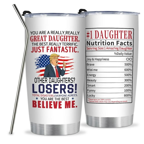 Gifts for Daughter from Dad,Funny Daughter Gifts for Birthday from Mom , 20oz Daughter Tumbler Daughter Gifts, Unique Daughter Presents Gifts Ideas for Daughter Adlut on Birthday Christmas