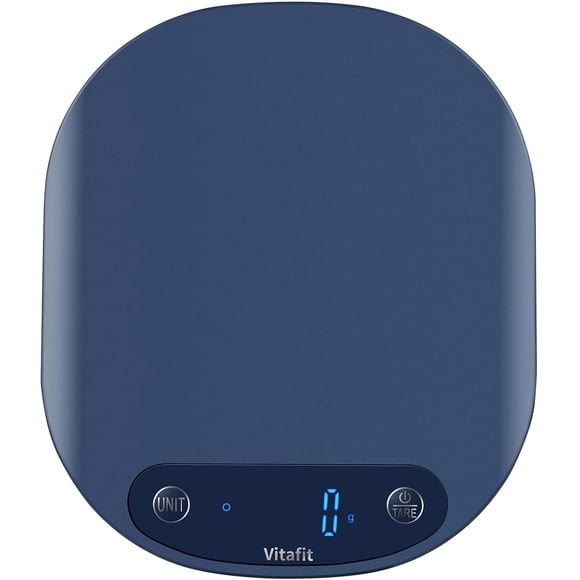 Vitafit 33lb/15kg Digital Food Scale Grams and Ounces in 1g/0.1oz, High Accuracy Assured by Kitchen Scale Professional Factory Since 2001, Gram Scale for Cooking and Baking, 3*AAA, Blue