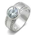 thumbnail image 1 of Women Rhodium Brass Ring with AAA Grade CZ in Clear - Size 10, 1 of 1