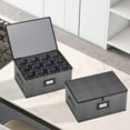 thumbnail image 5 of Aokeyee Wine Glass Storage Box Containers with Dividers 2 Pack Stemware Storage Cases for 24 Drinkware Hard Shell for Moving Protection Gray, 5 of 6