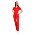 thumbnail image 1 of Uniforme Médico Dama, Enfermera, terapeuta, Doctora Quirúrgico Piel de Durazno   ROSA ROJO/NEGRO  MED, 1 of 4