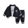 thumbnail image 4 of FAOWME Child Boys Outfit Sets Winter Fall Casual Sportswear Zip Up Hoodie Tracksuit With Elastic Waist For Toddler Kids Clothes Sets Fashionable Hood Dailywear, 4 of 5