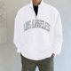 thumbnail image 4 of Gibobby Sudaderas sin gorro hombre Sudadera de Forro Polar Sudadera para Hombre(Blanco,M), 4 of 5