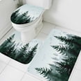 thumbnail image 4 of Green Forest Bathroom Rugs Set Tree Landscape Non Slip Absorbent Soft Bath Mats 3 Piece Set with Bathroom Rug, U-Shaped Floor Mat, Toilet Seat Cover Large Size, 4 of 9