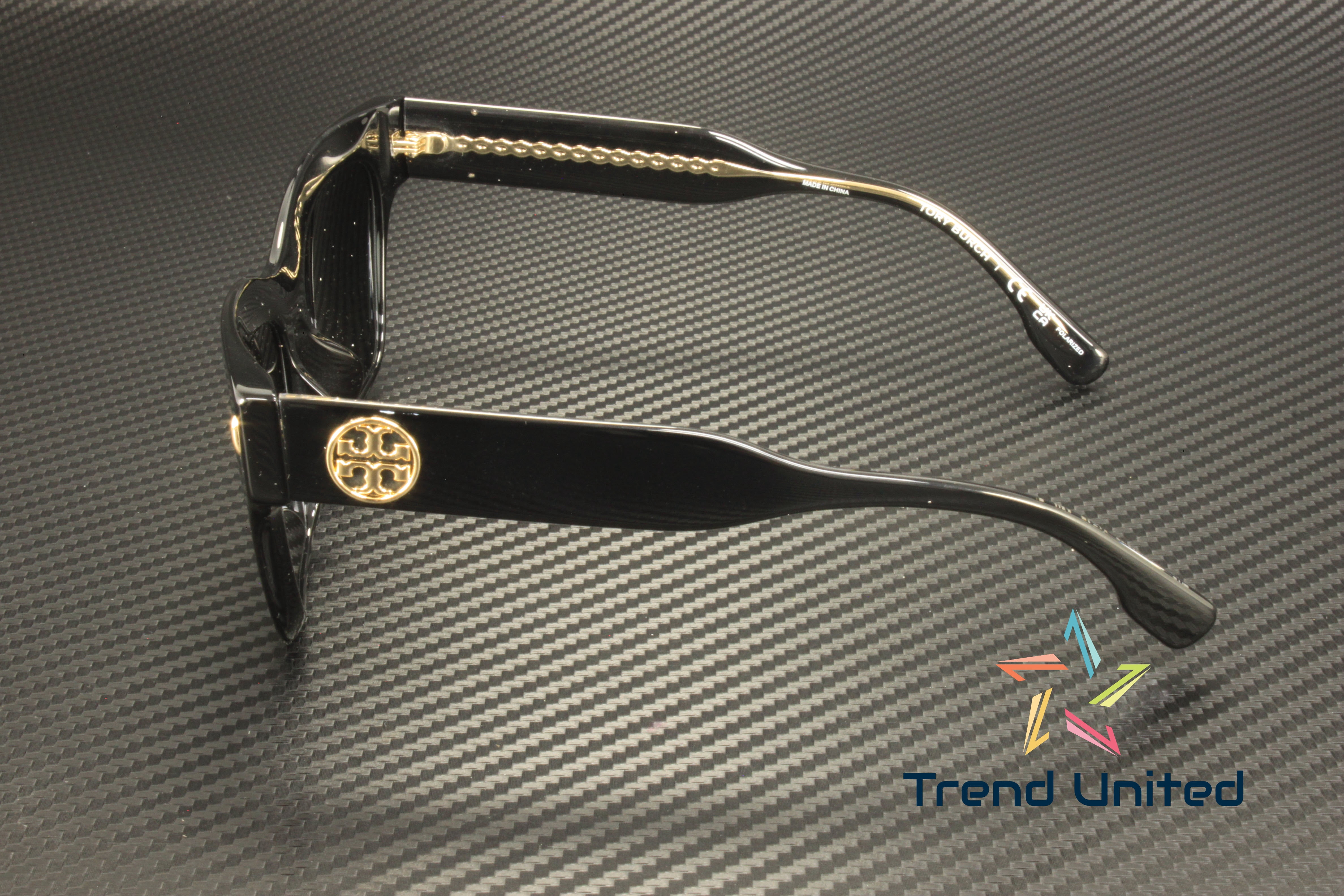 Tory Burch TY 7208U Plastic Womens Cat-Eye Polarized Sunglasses Black 54mm Adult