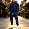 thumbnail image 3 of DORKASM Jogging Suits for Men Activewear Work Out Hoodie and Sweatpants Set Casual Big and Tall Baggy Jumpsuit Navy 4XL, 3 of 8