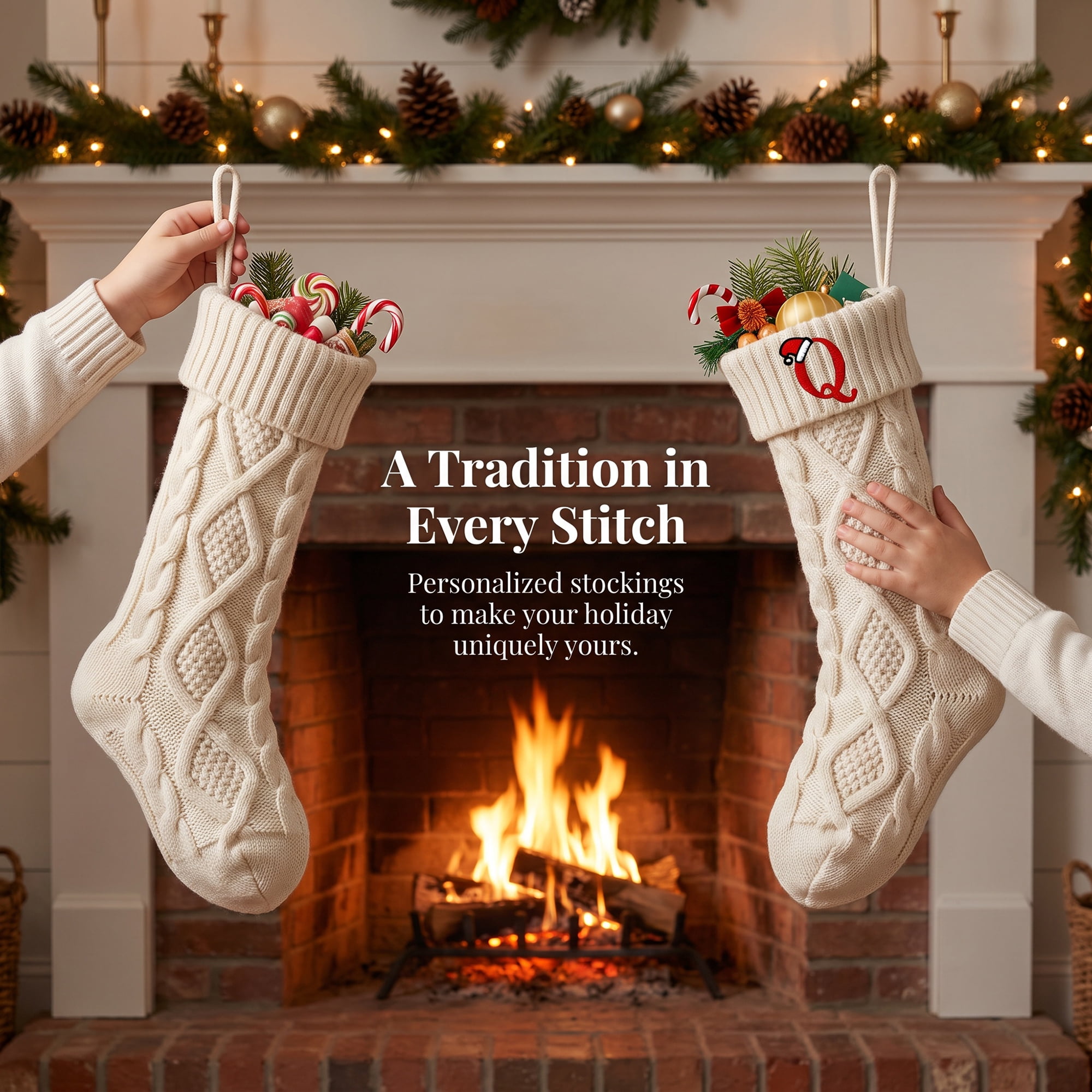 Unique Bargains Canine Bone Christmas Stocking Luxury Puppy Holiday Keepsake Sack Letter Q 17"