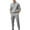 Light Gray, variant on CharmCyan Mens Waffle Knit Two Piece Set Zipper Pullover Long Sleeve Top and Cargo Jogger Pants Casual Loungewear Outfit Set for Everyday Comfort Black L