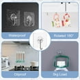 thumbnail image 5 of ZOUYUE 33lbs Adhesive Hooks for Hanging on Wall or Ceiling, Heavy Duty, Clear, Damage Free, Traceless, Stick on Hangers for Kitchen Bathroom, 30pcs, 5 of 8