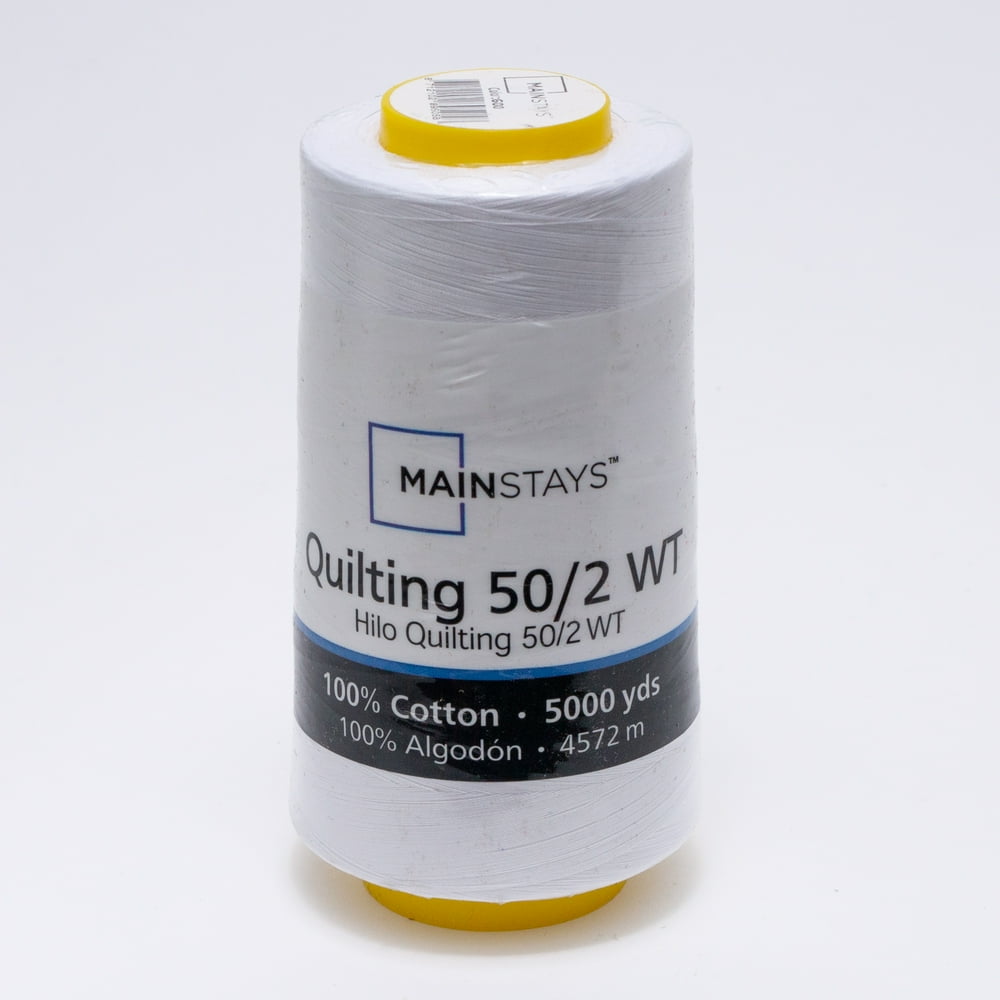 Mainstays Machine White Quilting Cotton 50/2 Weight Thread 5000 Yards