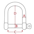 thumbnail image 5 of Extreme Max 3006.8228.2 BoatTector Grillete en D ancho de acero inoxidable - 5/16"" Paquete de 2, 5 of 5