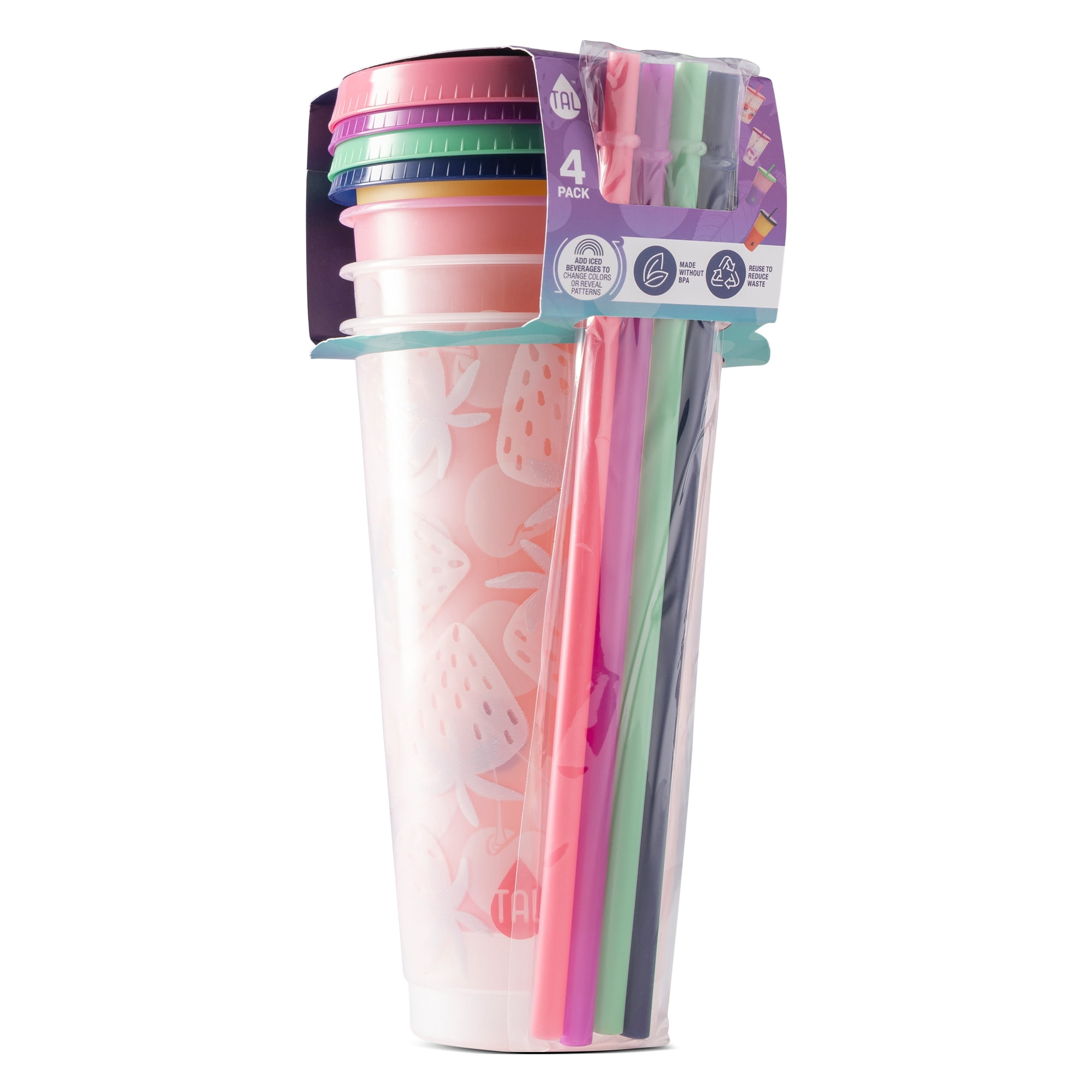 TAL Color Changing Cups 24oz 4-Pack, Fruits